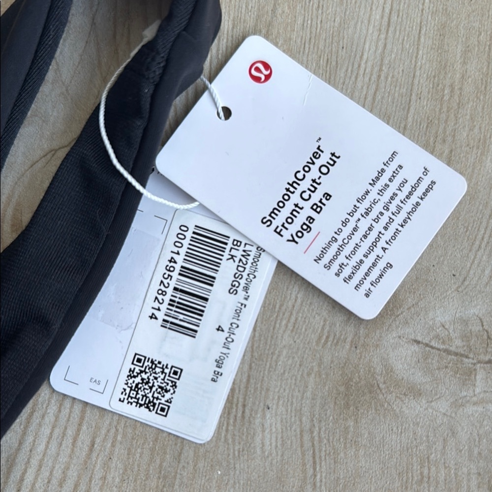 Lululemon Smooth-Cover Front Cut-Out Yoga Bra Black Size 4 - Picture 5 of 5